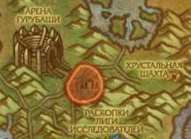 Зона раскопок на карте